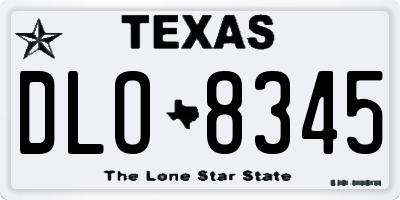 TX license plate DLO8345