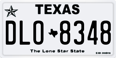 TX license plate DLO8348