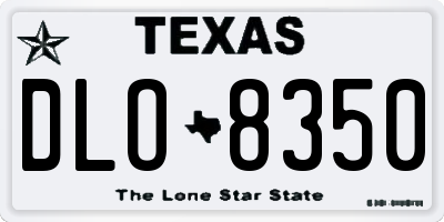 TX license plate DLO8350