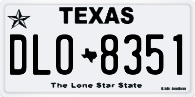 TX license plate DLO8351