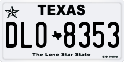 TX license plate DLO8353