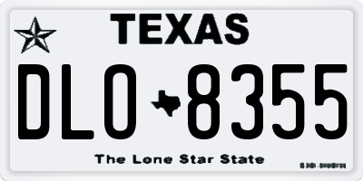 TX license plate DLO8355