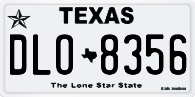 TX license plate DLO8356