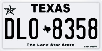TX license plate DLO8358