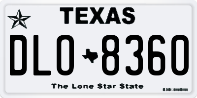 TX license plate DLO8360