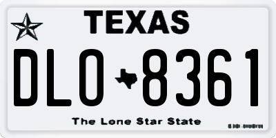 TX license plate DLO8361