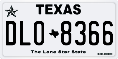 TX license plate DLO8366