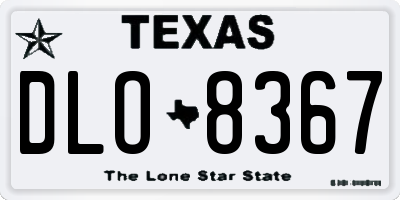 TX license plate DLO8367