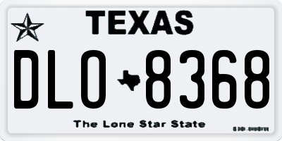 TX license plate DLO8368