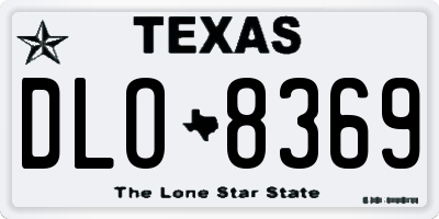 TX license plate DLO8369