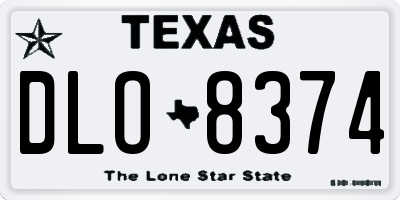 TX license plate DLO8374