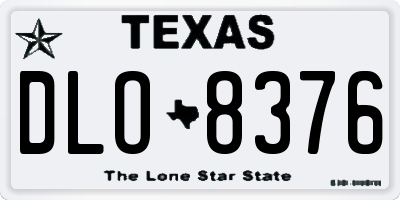 TX license plate DLO8376