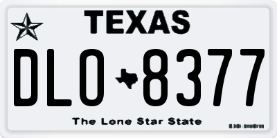 TX license plate DLO8377