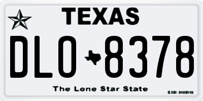 TX license plate DLO8378