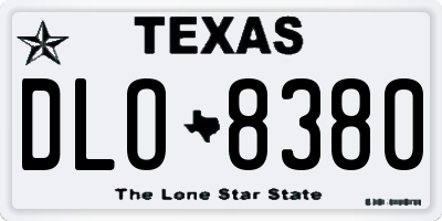 TX license plate DLO8380