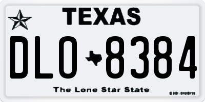 TX license plate DLO8384