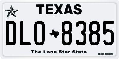 TX license plate DLO8385