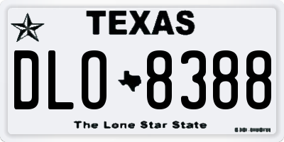 TX license plate DLO8388