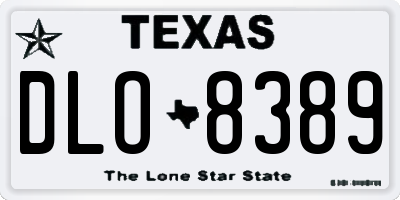 TX license plate DLO8389
