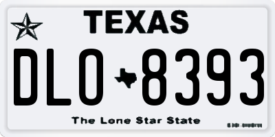 TX license plate DLO8393
