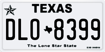 TX license plate DLO8399