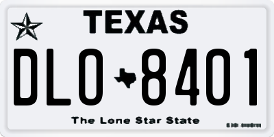 TX license plate DLO8401