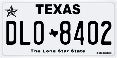 TX license plate DLO8402