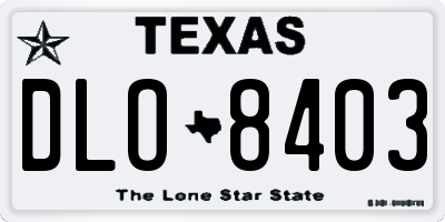 TX license plate DLO8403