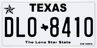 TX license plate DLO8410