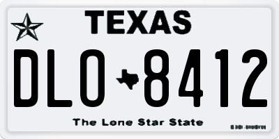 TX license plate DLO8412