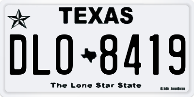 TX license plate DLO8419