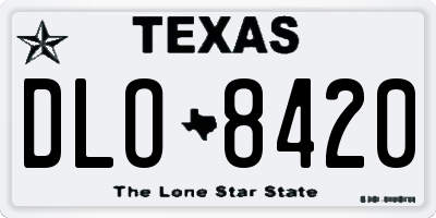 TX license plate DLO8420