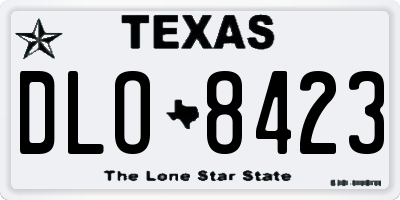 TX license plate DLO8423