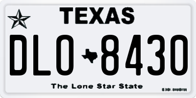 TX license plate DLO8430
