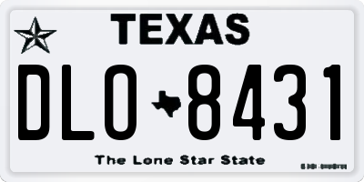 TX license plate DLO8431
