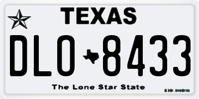TX license plate DLO8433
