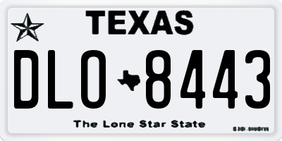 TX license plate DLO8443