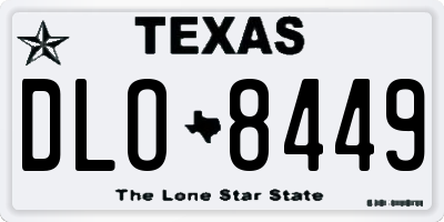 TX license plate DLO8449
