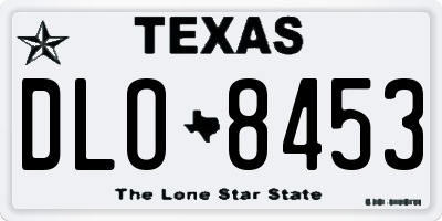 TX license plate DLO8453