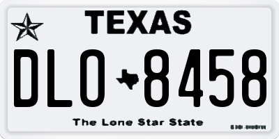 TX license plate DLO8458
