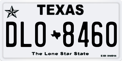 TX license plate DLO8460
