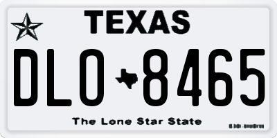 TX license plate DLO8465
