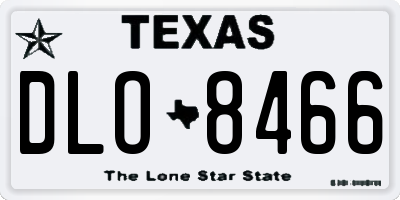 TX license plate DLO8466