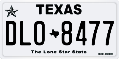 TX license plate DLO8477