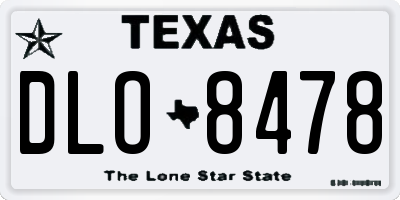 TX license plate DLO8478