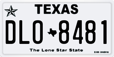 TX license plate DLO8481
