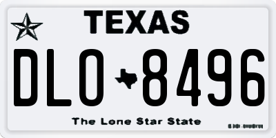 TX license plate DLO8496