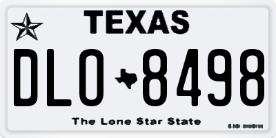 TX license plate DLO8498