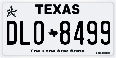 TX license plate DLO8499
