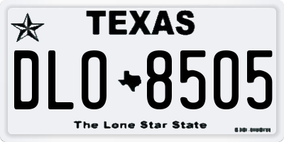 TX license plate DLO8505